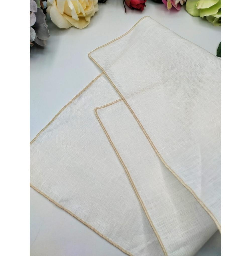 Servilletas lino cordón arena