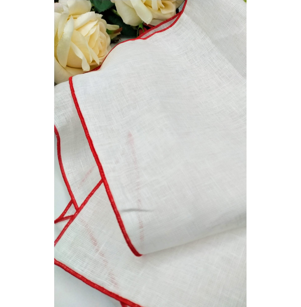 Servilletas lino cordón rojo