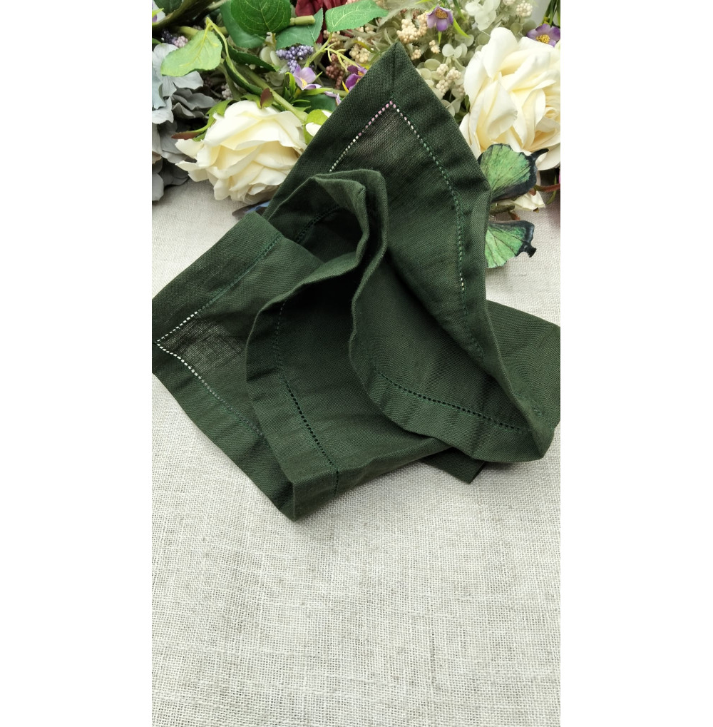 Servilleta lino verde inglés