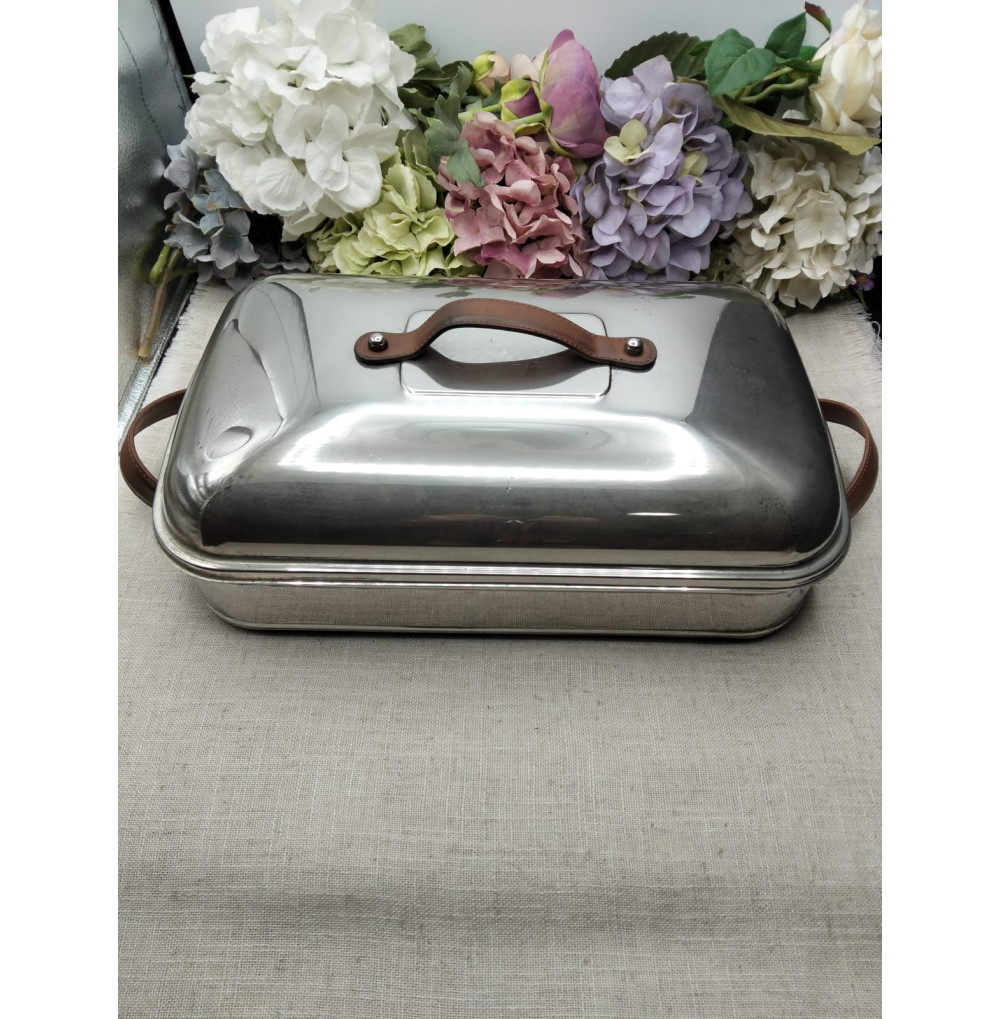 Fuente con asas cuero