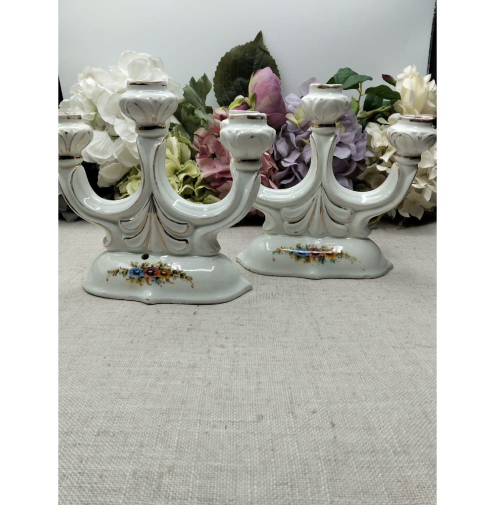 Candelabros porcelana