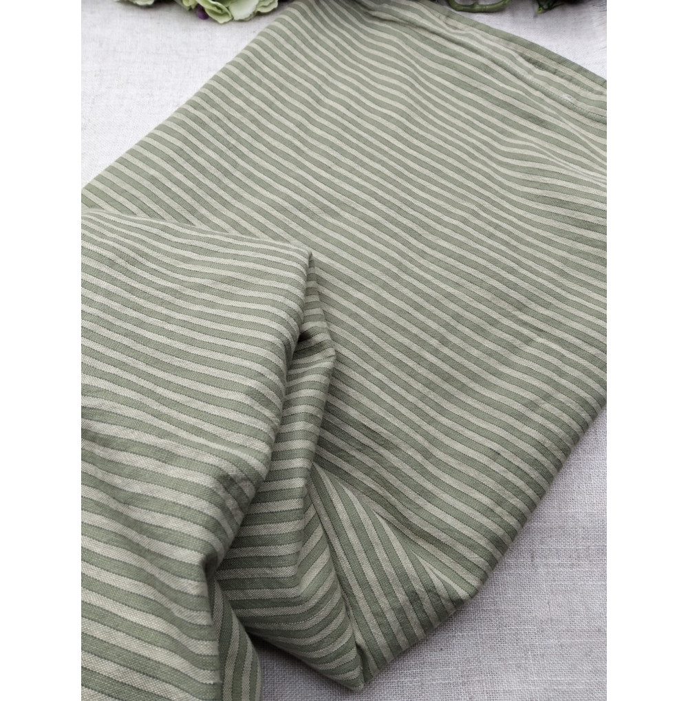 Mantel rayas verdes lino...