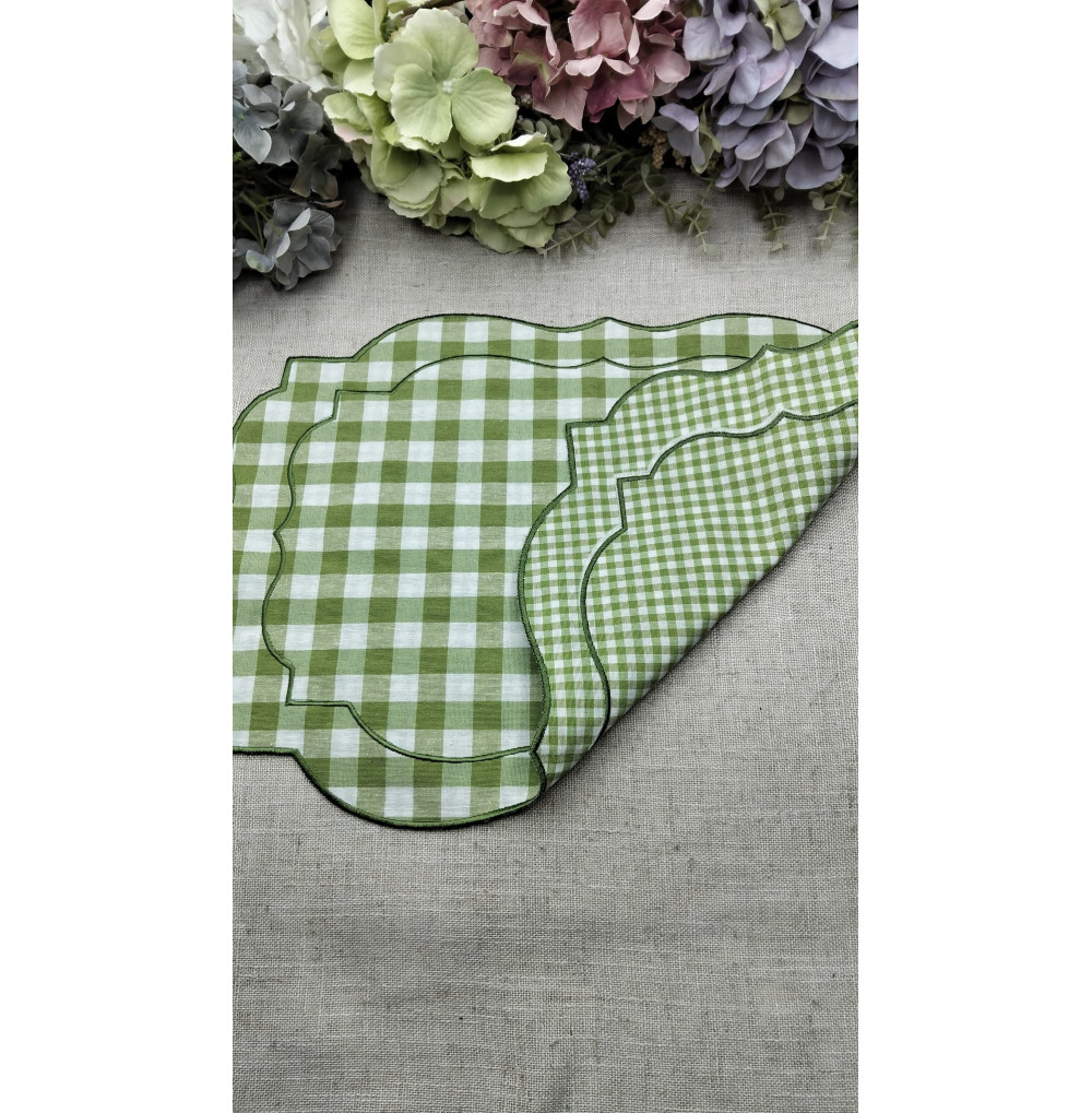 Individual vichy verde manzana