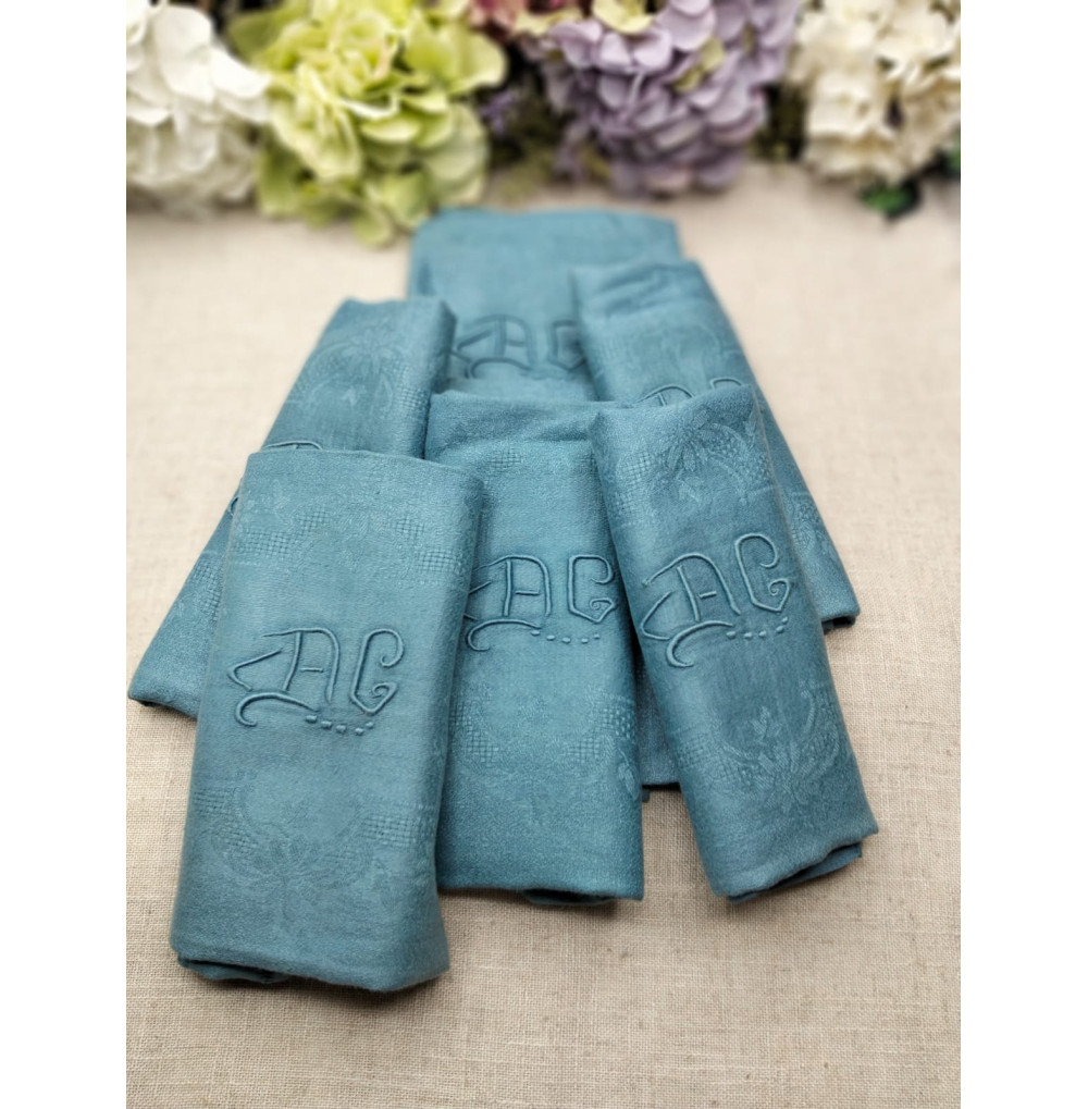 Servilleta algodón azul