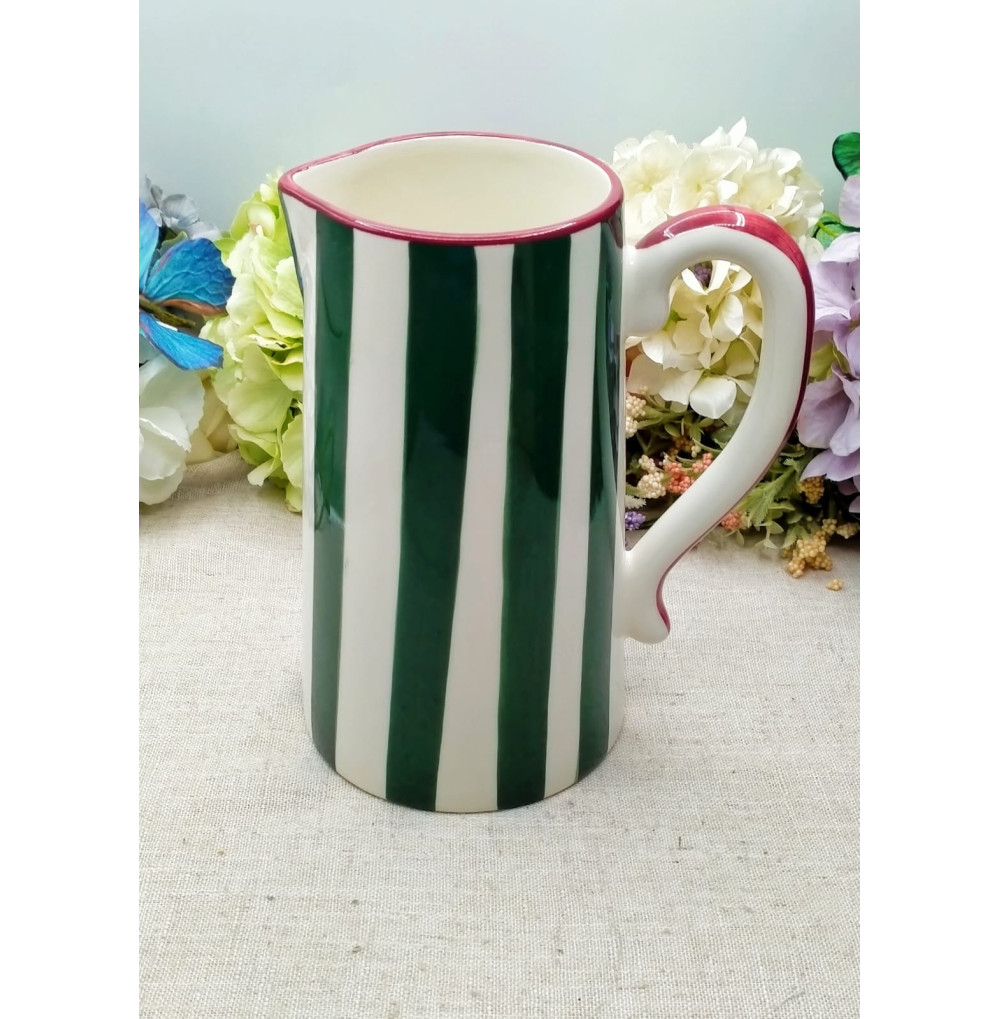 Jarra Rayas verdes y burdeos