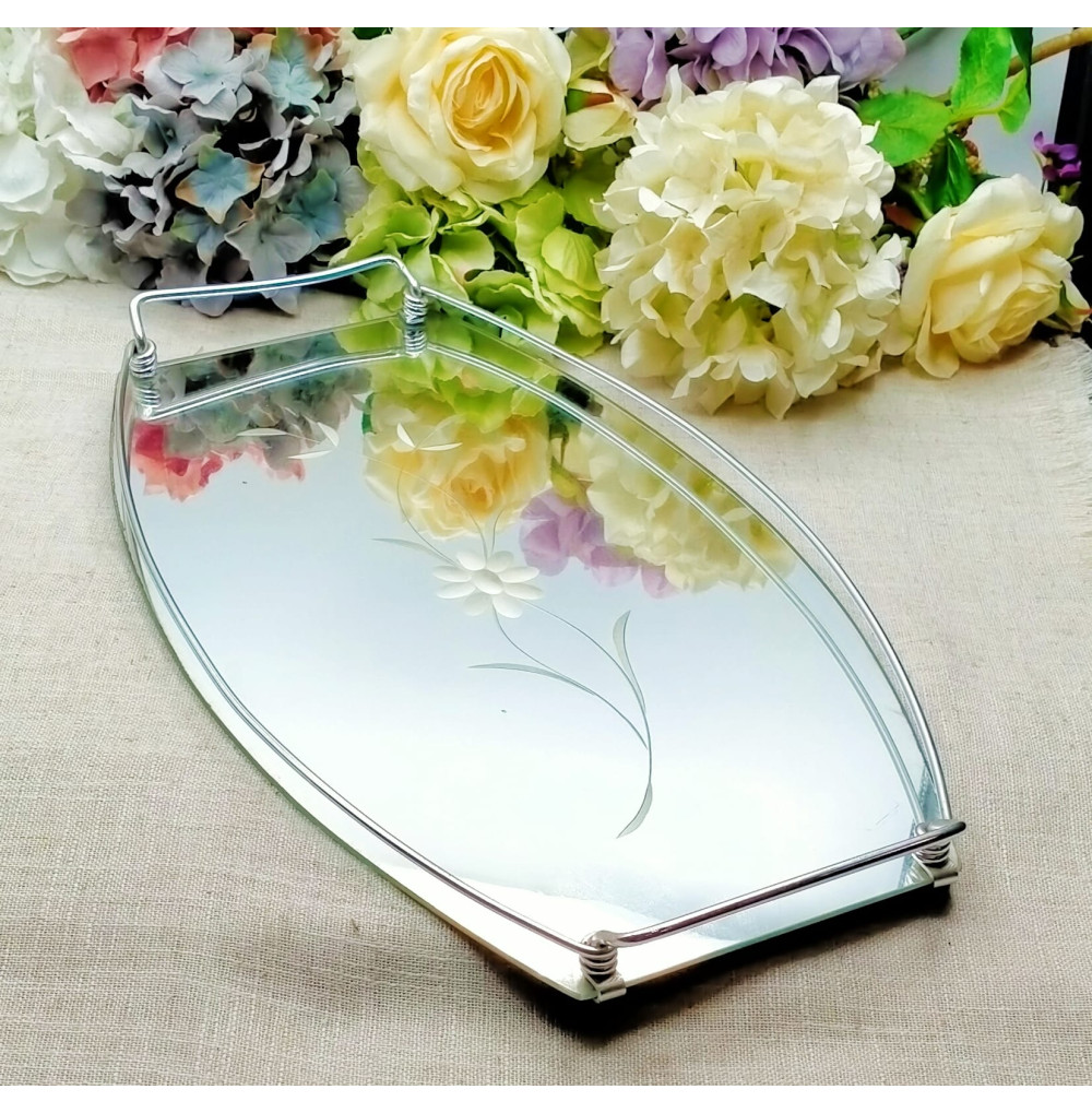 Bandeja cristal tallado
