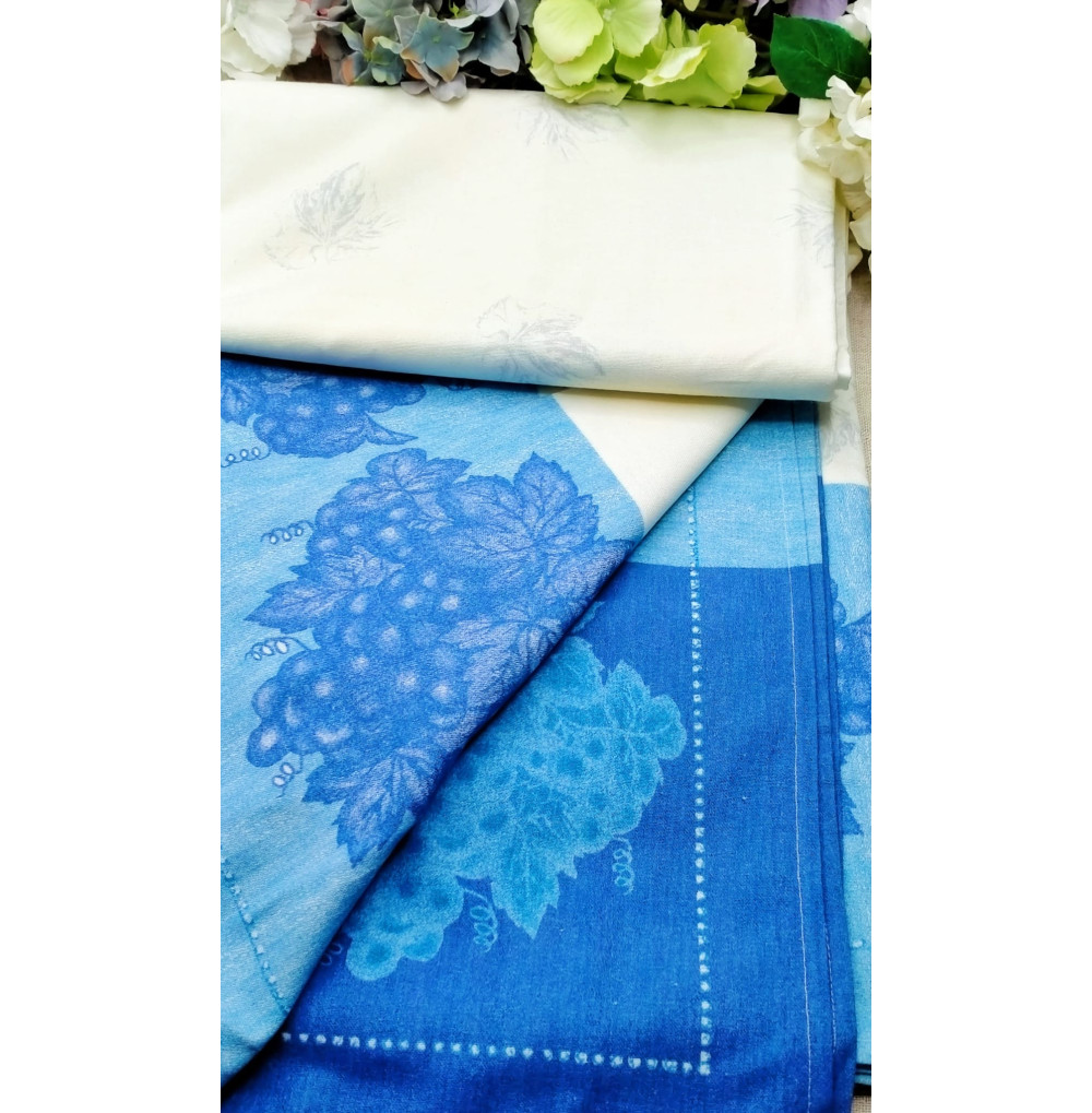 Mantel uvas azul 4m