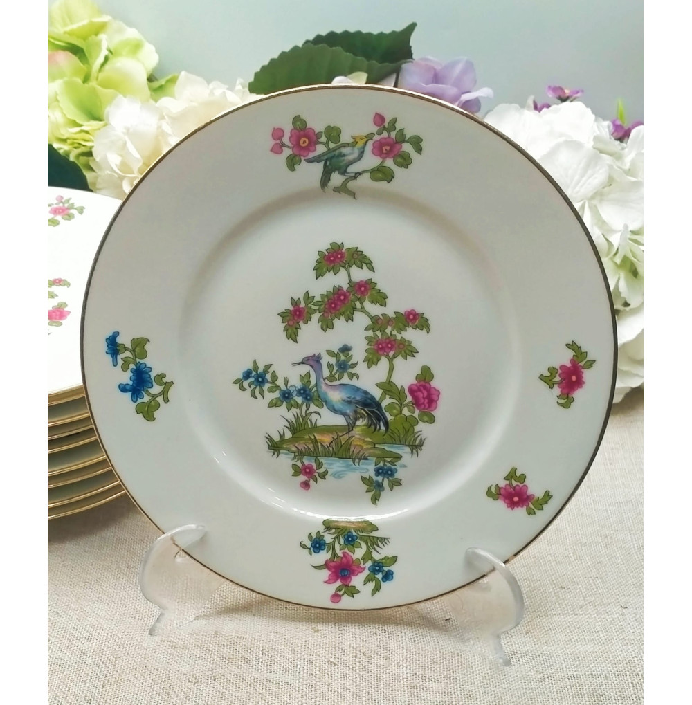 Limoges postre flores