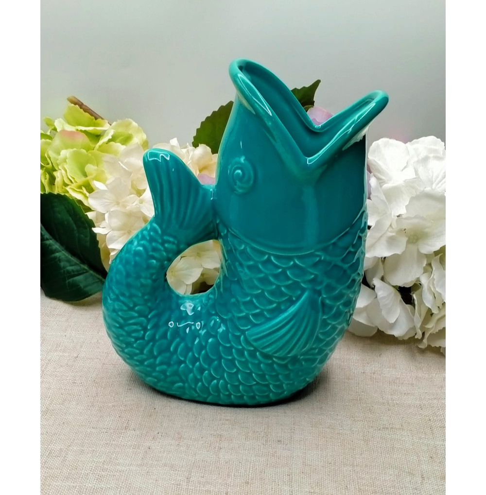 Jarra pez azul turquesa