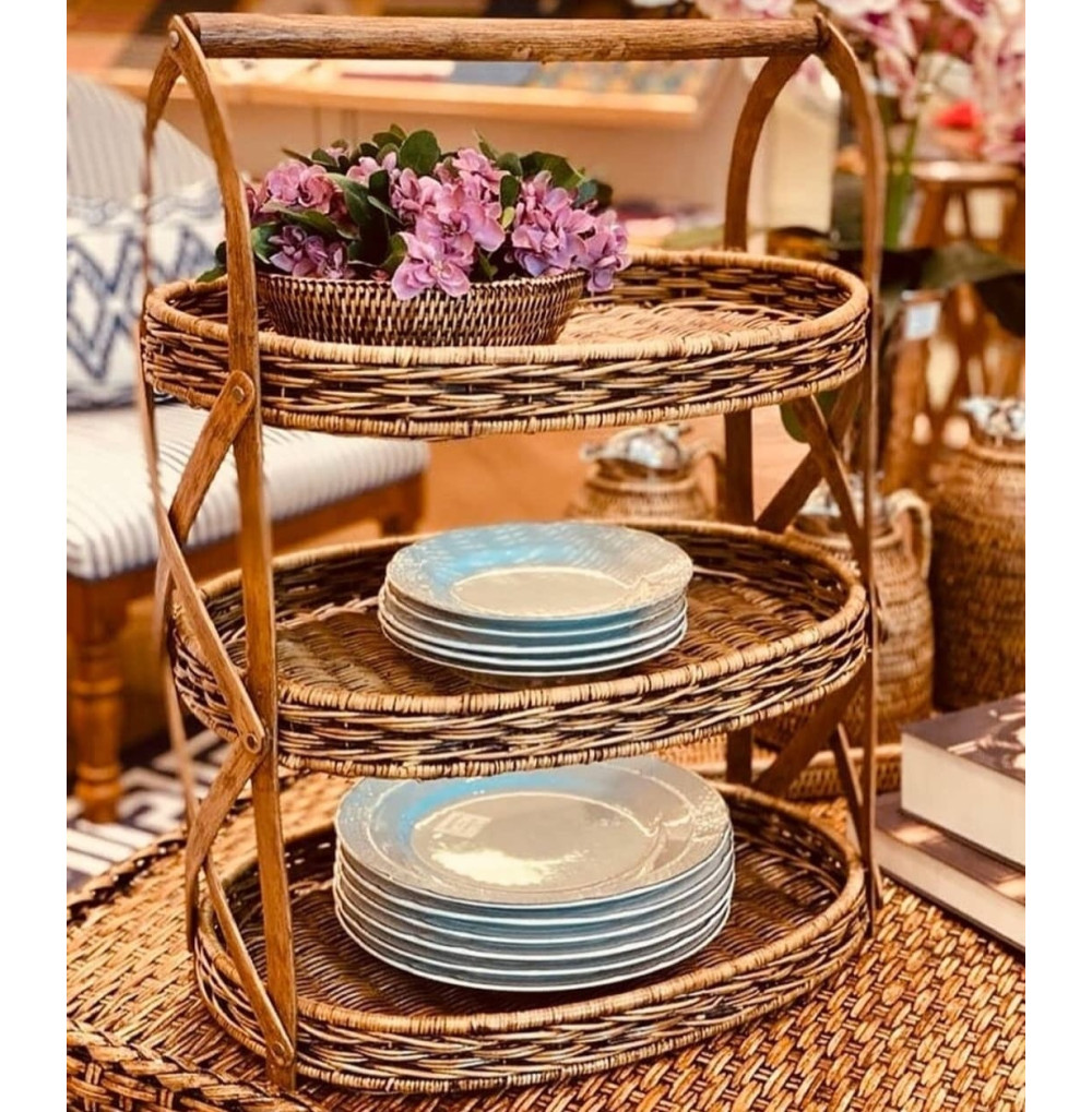 Cake stand ratán
