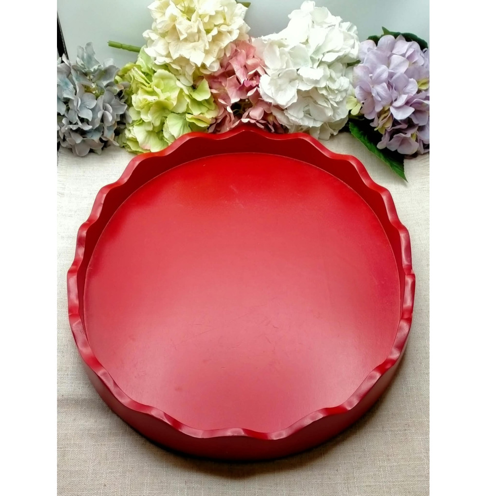 Bandeja madera roja  53cm