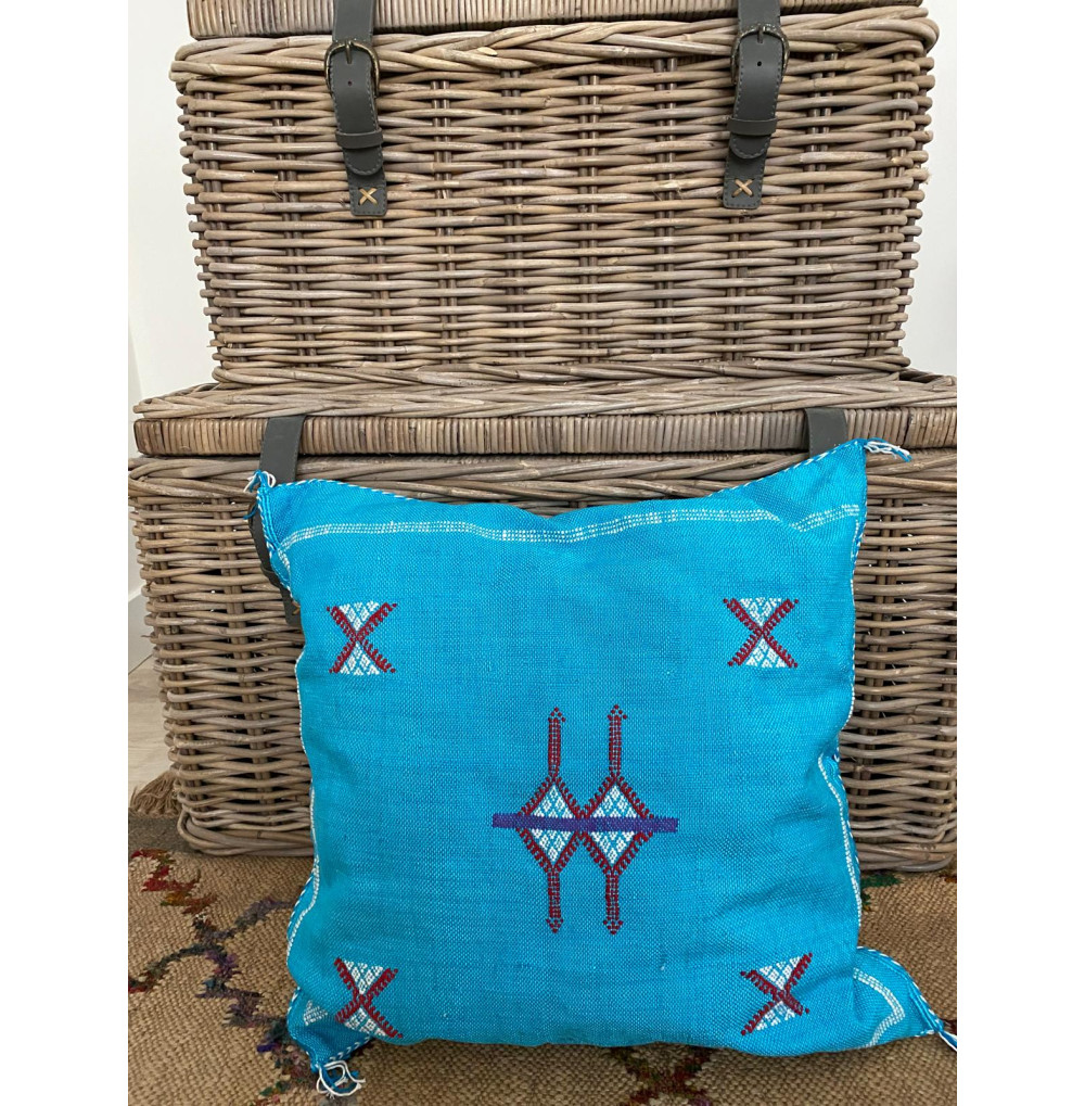 Cojín de sabra azul turquesa