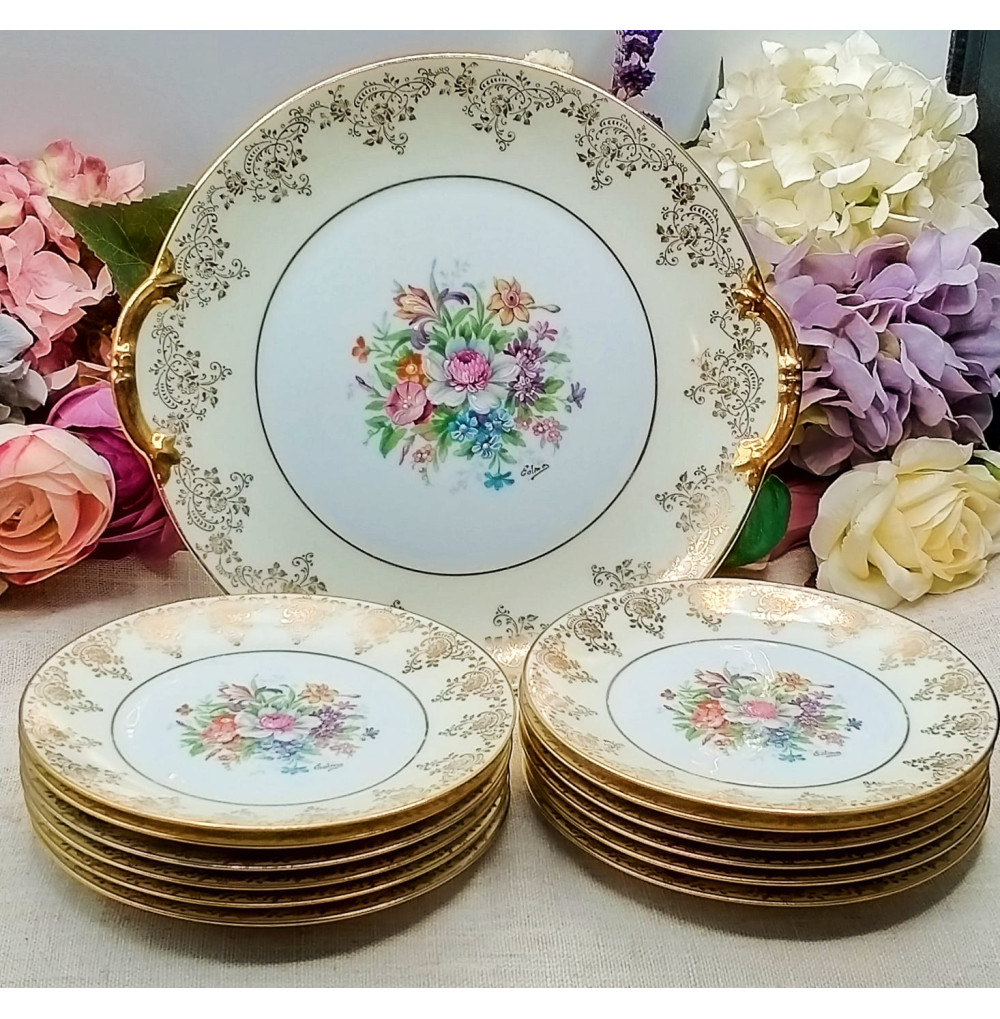 Set de platos y fuente Limoges