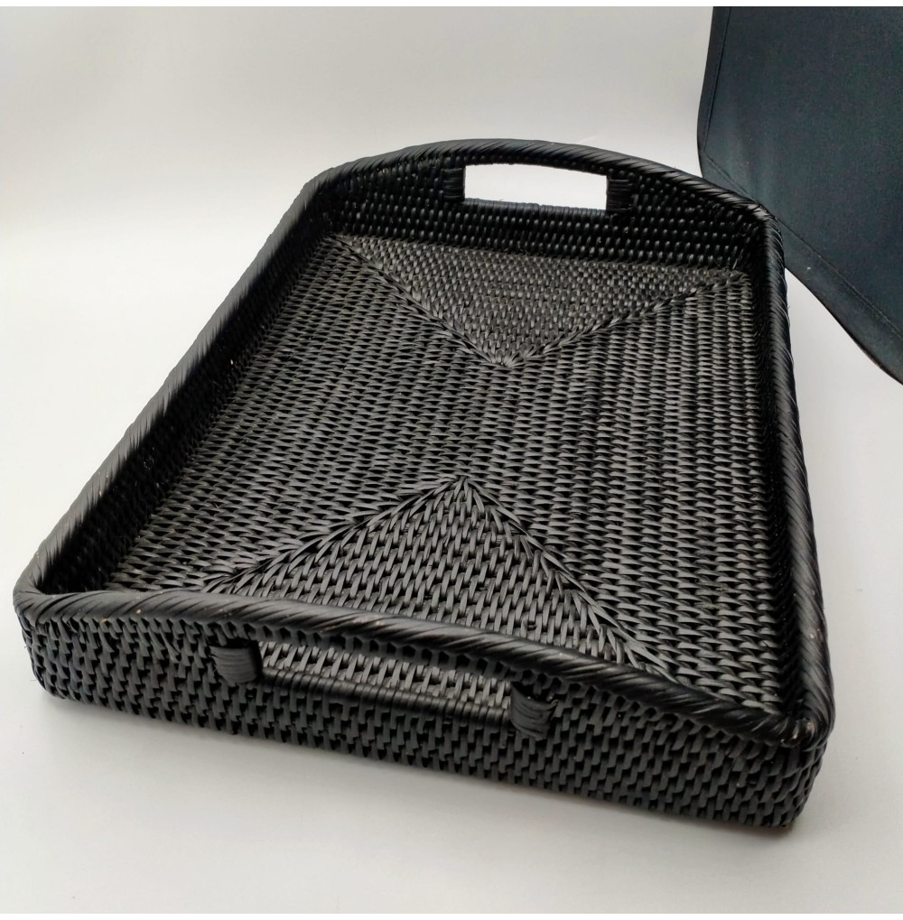 Bandeja ratán negro