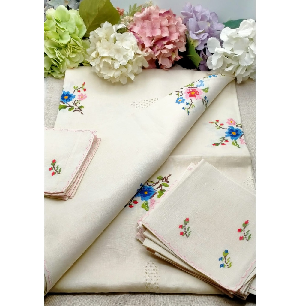 Mantel lagartera flores 2,40m