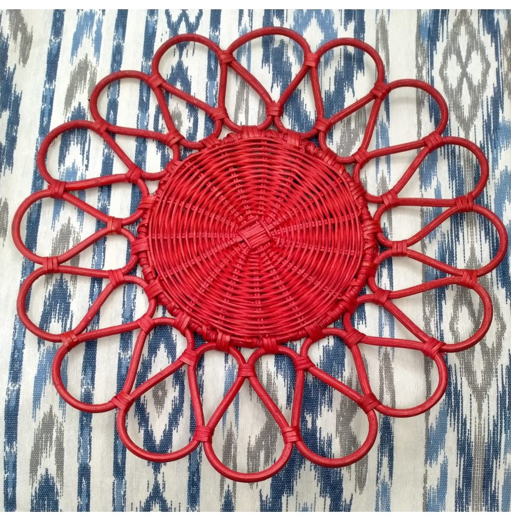 Bajoplato ratán rojo 37 cm