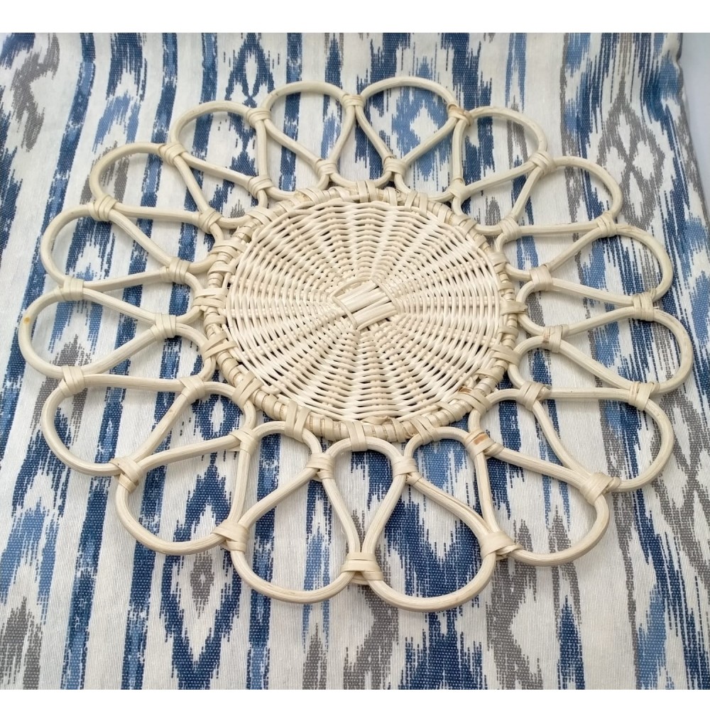 Bajoplato ratán blanco 37 cm
