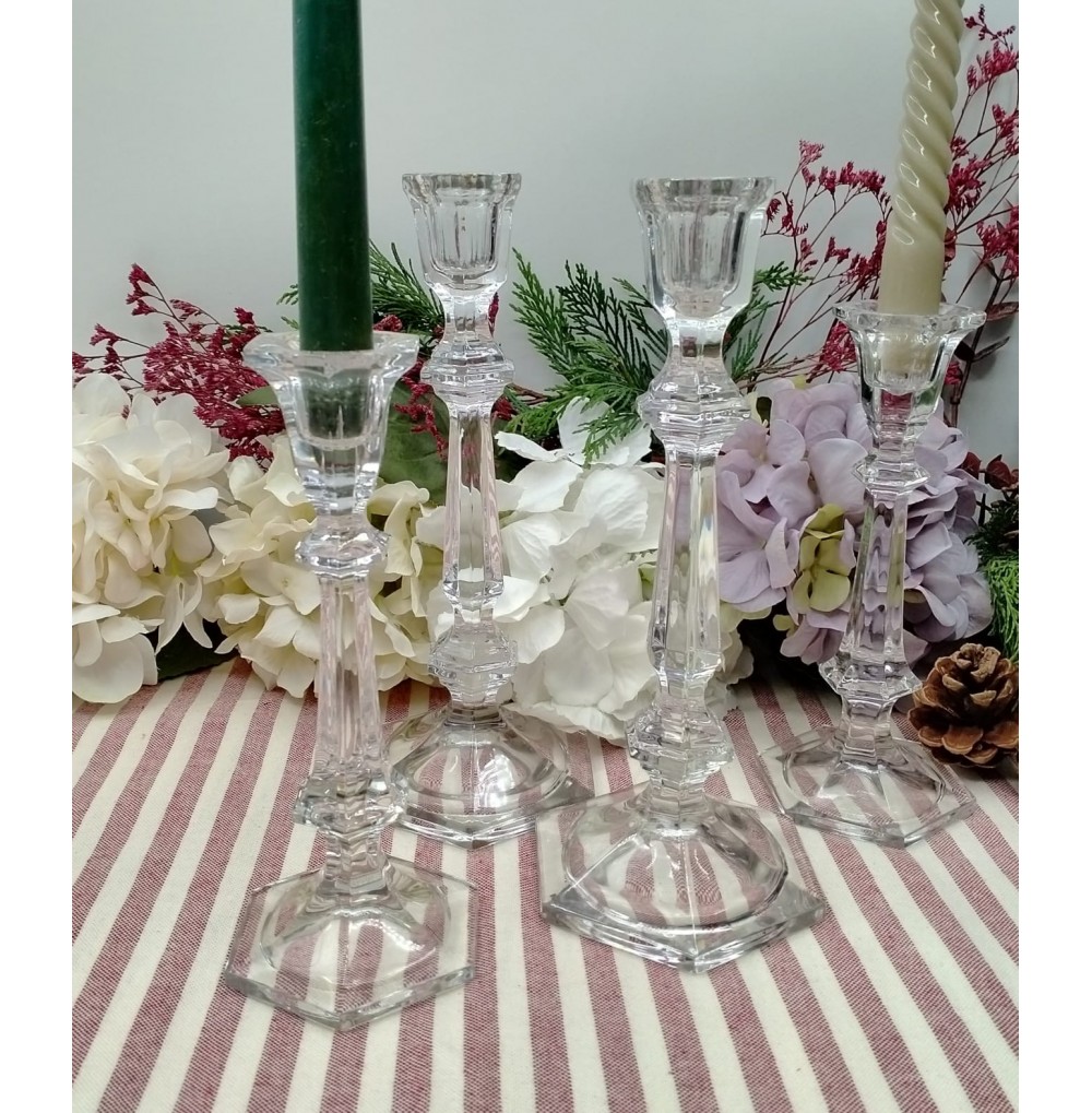 Candeleros de cristal 20 cm.